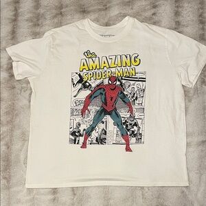 Marvel Logo T-Shirt in Gray and White